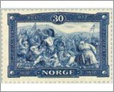 Norway NK 180 Death of St.Olav in Battle of Stiklestad 30 Øre Dark blue