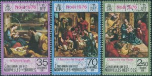 New Hebrides French 1976 SGF228-230 Christmas set FU