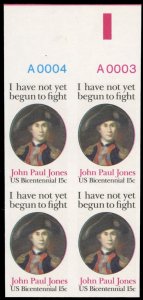1798P, 1979 15c John Paul Jones, imperf. block of four, never hinged