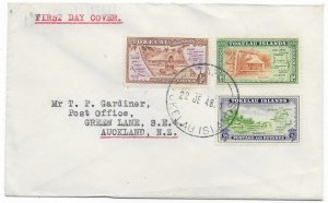 Tokelau  1-3  1948  set on first day cover