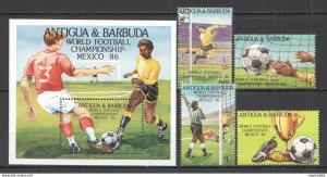 M1456 Antigua & Barbuda Football World Cup Mexico #925-8 Bl+Set Mnh