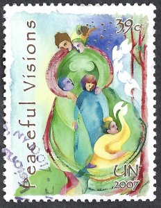 United Nations #932 39¢ Peaceful Visions (2007). Used