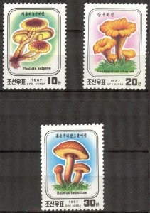 Korea 1987 Mushrooms set of 3 MNH**