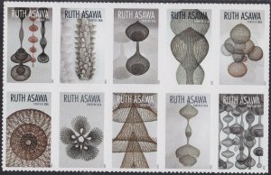 US 5504-5513 5513a Ruth Asawa forever block (10 stamps) MNH 2020