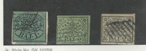 Roman States, Italy, Postage Stamp, #2, 3, 3a Used, 1852