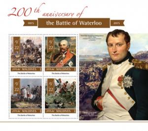 MALDIVES 2015 SHEET BATTLE OF WATERLOO NAPOLEON mld15505a