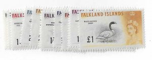 Falkland Islands Sc 128(a) - 142 complete set  OG VF