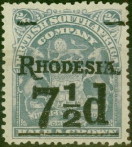 Rhodesia 1909 7 1/2d on 2s6d Bluish Grey SG116 Fine MM (2)