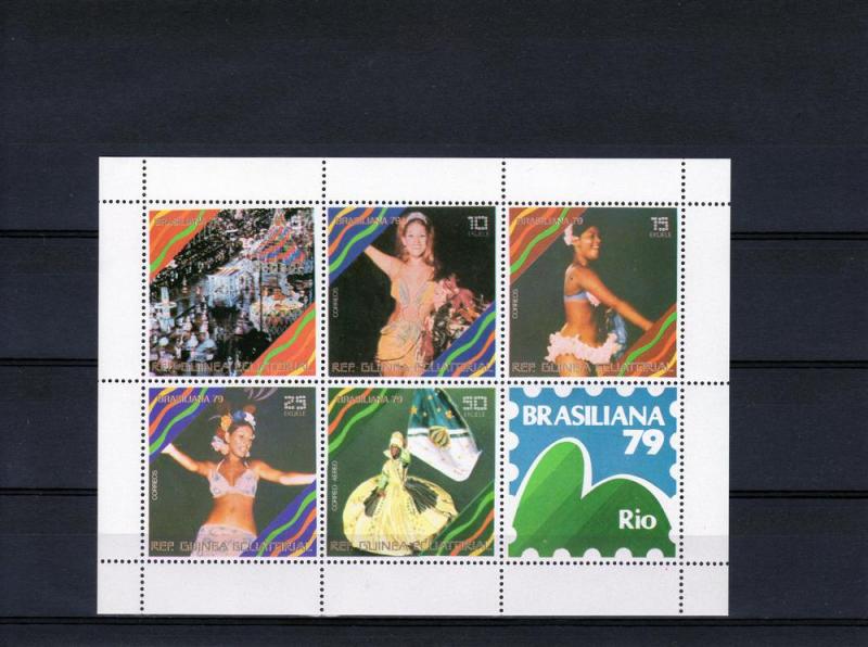 Equatorial Guinea 1979 Carnival of Rio Set (5) +1 S/S Mi#V1600/Z1600Bl.B317