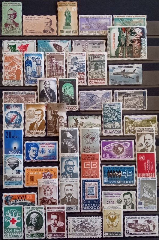 Mexico 1960 - 1975 commemorative 270 piece lot mostly MNH and some MH as seen