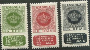 Portuguese Angola SC#328-30 Portuguese Crown on Stamps on Stamps MH SCV $9.75