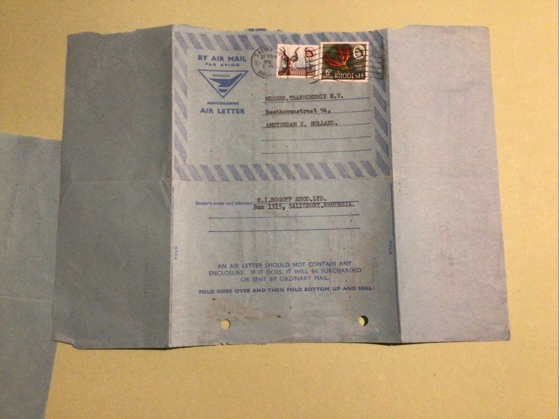 Rhodesia airmail Air Letter Cover 6 Items Ref A1270 