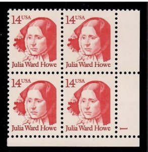 US # 2176 , Great Americans Julia Ward Howe , L/R P/B of 4 - I Combine S/H 