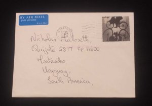 C) 2000, GREAT BRITAIN AIR MAIL ENVELOPE SENT TO URUGUAY. XF