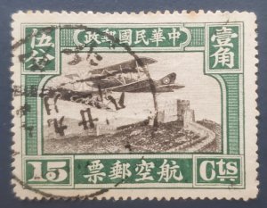 China C6, 1929 'Jenny' over the Great Wall