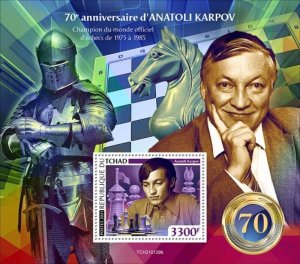 Chad - 2021 Chess Champ Anatoly Karpov - Stamp Souvenir Sheet - TCH210129b