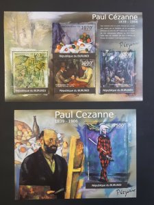 Art Burundi 2012 - Paul Cezanne ** MNH Sheet + Block