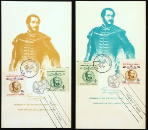 U.S. Used #1117-18 4c/8c Lajos Kossuth Maxim Cards. Unaddressed. Pristine!