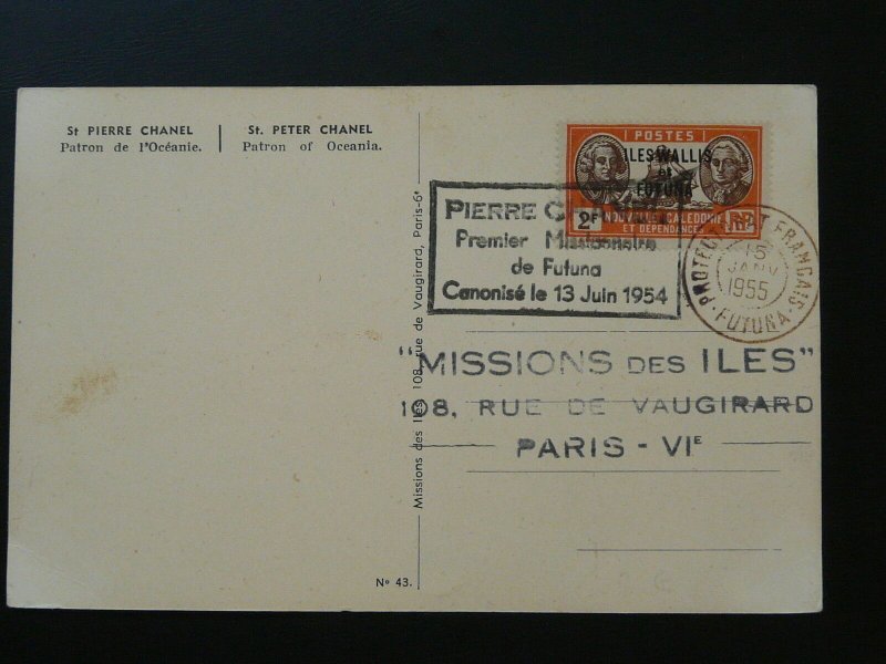 religion missionary Saint Peter Chanel commemorative card Wallis & Futuna 1954