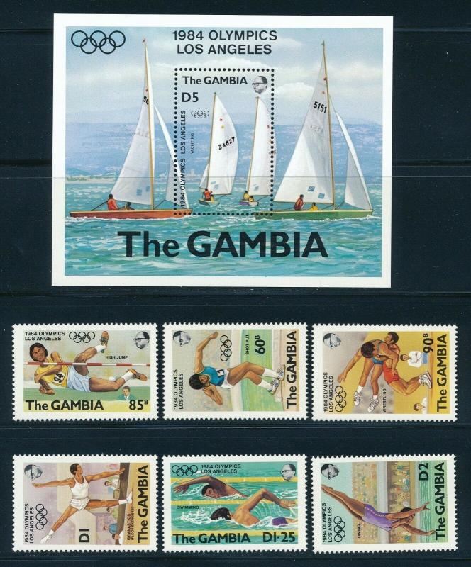 Gambia - Los Angeles Olympic Games MNH Sports Set Sailing (1984)