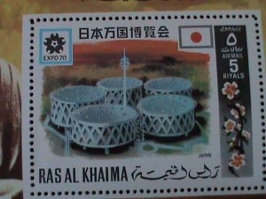 ​RAS AL KHAIMAL-1970-  WORLD EXPO'70 JAPAN MNH S/S VF WE SHIP TO WORLD WIDE