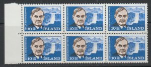 Iceland, Scott 377, MNH block of six