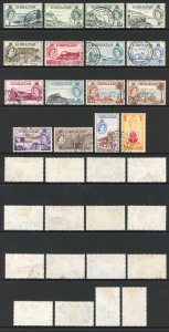 Gibraltar SG145/58 1953 set plus 1d and 1/- shades Cat 130 pounds