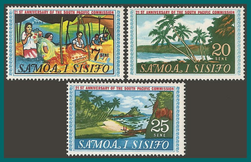 Samoa 1968 Sth Pacific Commission, MNH 287-289,SG302-SG304