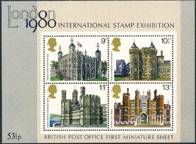 Great Britain 1978 Sc 834a British Architecture Stamp SS MNH