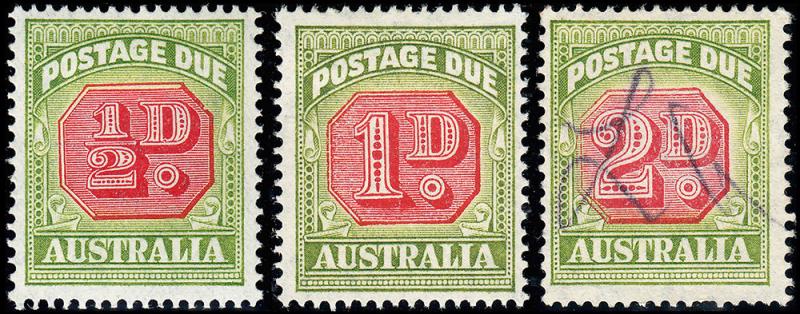 Australia Scott J64-66 (1938) Mint/Used H VF, CV $18.25 B