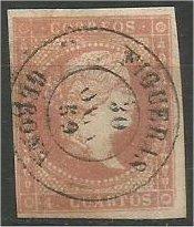 SPAIN, 1856, used 4c, Isabella II. Scott 41