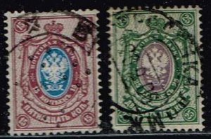 Russia 1904,Sc.#62 + 64 used