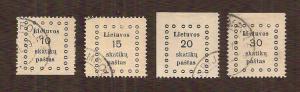 Lithuania #9-12 First Kaunas complete set