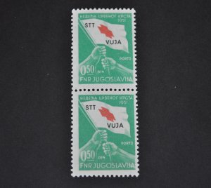 Yugoslavia Trieste Zone B # RAJ3 MNH Pair Postal Tax Due 1951 Mint Never Hinged