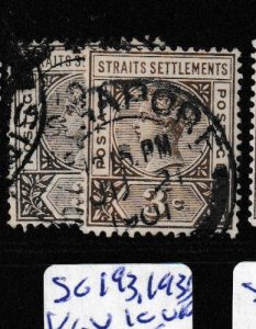 Malaya Straits 3c SG 97, 97b VFU (9ggv)