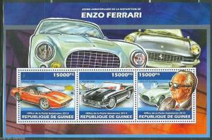 GUINEA 2013 25th MEMORIAL ANNIVERSARY OF ENZO FGERRARI  SHEET MINT NH