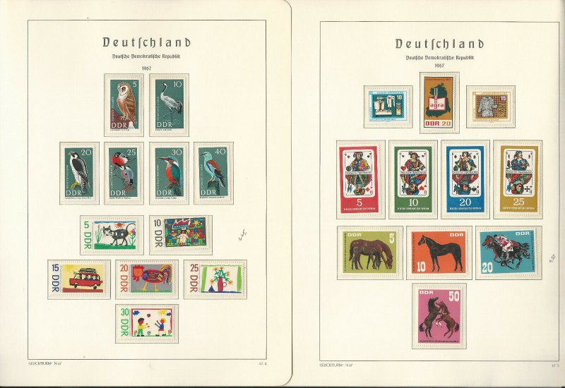 Germany DDR Stamp Collection on 28 Hingless Lighthouse Pages 1967-69, JFZ