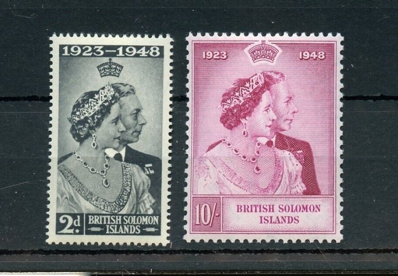BRITISH SOLOMON ISLANDS SILVER WEDDING 1948 SG 82/83  MINT LIGHTLY HINGED