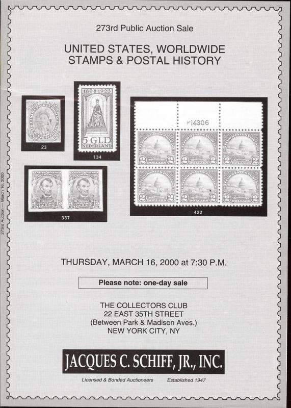 United States, Worldwide Stamps & Postal History, Schiff 273