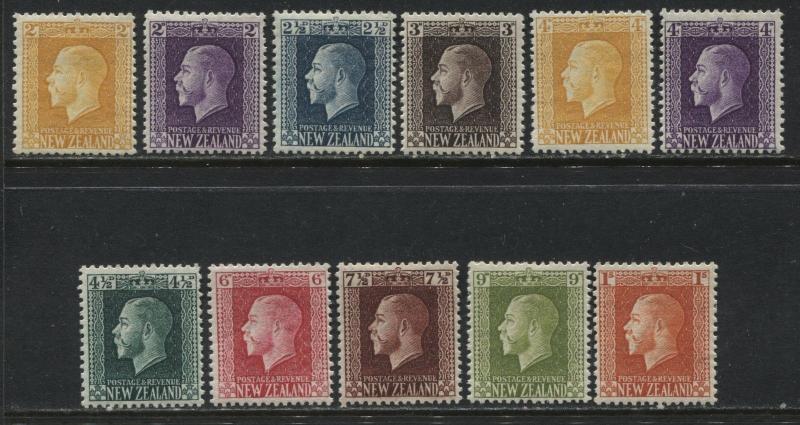 New Zealand KGV 1915-22 various values from 2d to 1/ mint o.g.