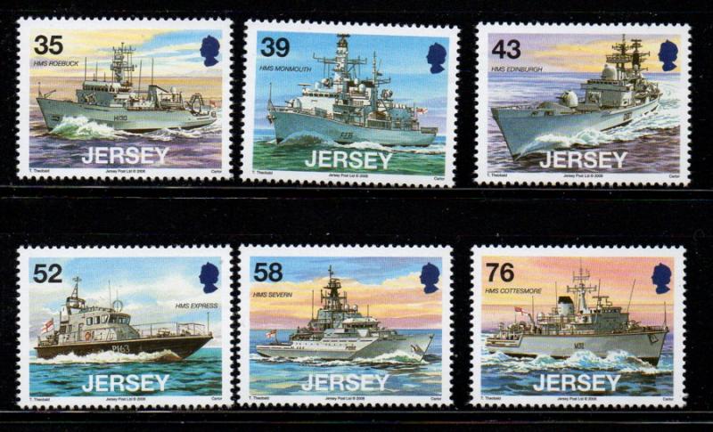 Jersey Sc 1327-32 2008 Naval Vessels stamp set mint NH