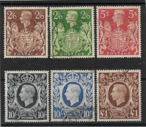 GREAT BRITAIN 1939 - 1948 HIGH VALUES SET SG 476/478c FINE USED Cat £60