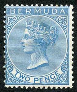 Bermuda SG4 2d Bright Blue wmk crown CC Perf 14 Fresh M/Mint