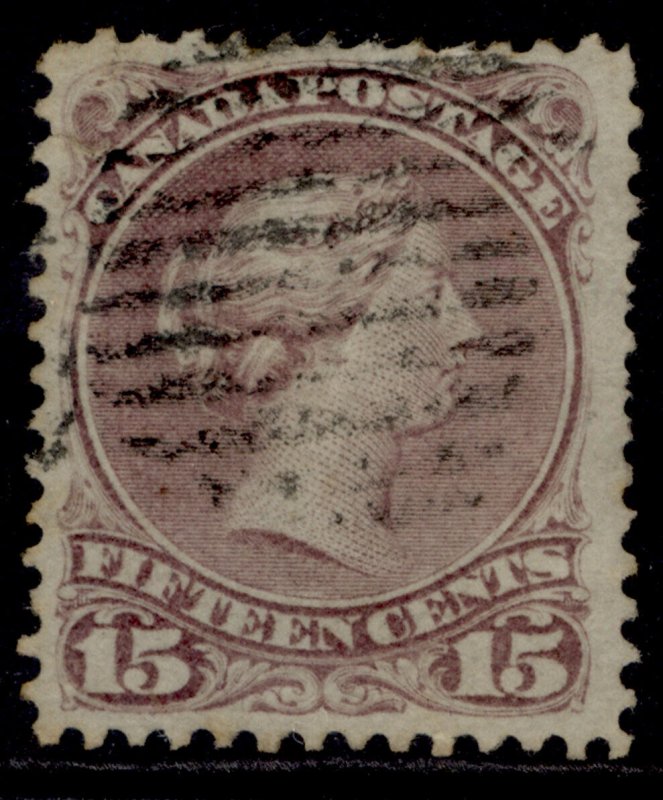 CANADA QV SG61a, 15c pale reddish purple, USED. Cat £65.