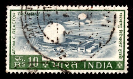 India Rs.10/- Atomic Reactor Trombay, Mumbai 1965 SG.520, Sc.422 Used (#04)