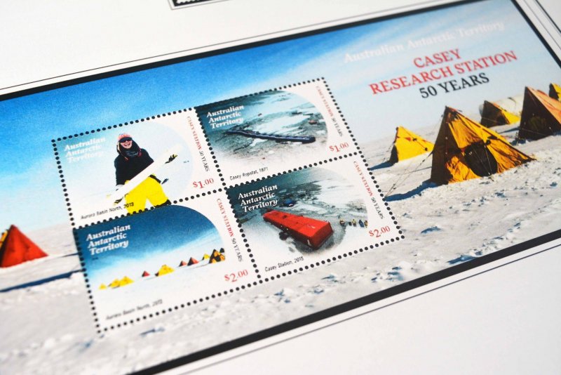 COLOR PRINTED AUSTRALIAN ANTARCTIC 1957-2020 STAMP ALBUM PAGES (44 illus. pages)