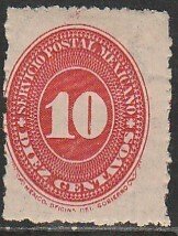 MEXICO 218, 10¢ LARGE NUMERAL, UNUSED, H NG. F-VF.