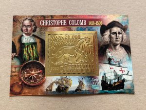Ships, Columbus 2023 year 6 blocks Foil. Gold perforated  NEW MNH**