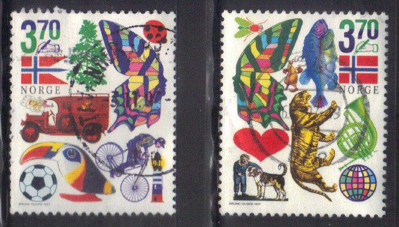 NORWAY SC# 1172-73 *USED* 3.70k  1997  JR STAMP DAY    SEE SCAN