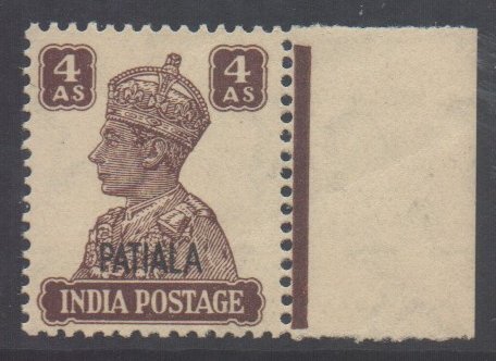 India Patalia State Scott 111 - SG112, 1941 George VI 4a MH*